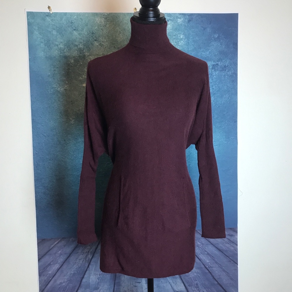 SOFT SURROUNDINGS Maroon Turtle Neck Sweater PS
